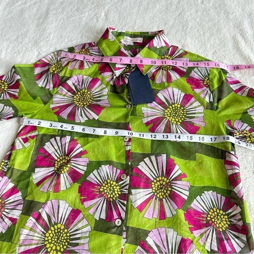 💥SALE💥 Camicettasnob NWT Cotton Floral Sheer Long Sleeve Shirt IT42 US S (6) - Picture 5 of 12